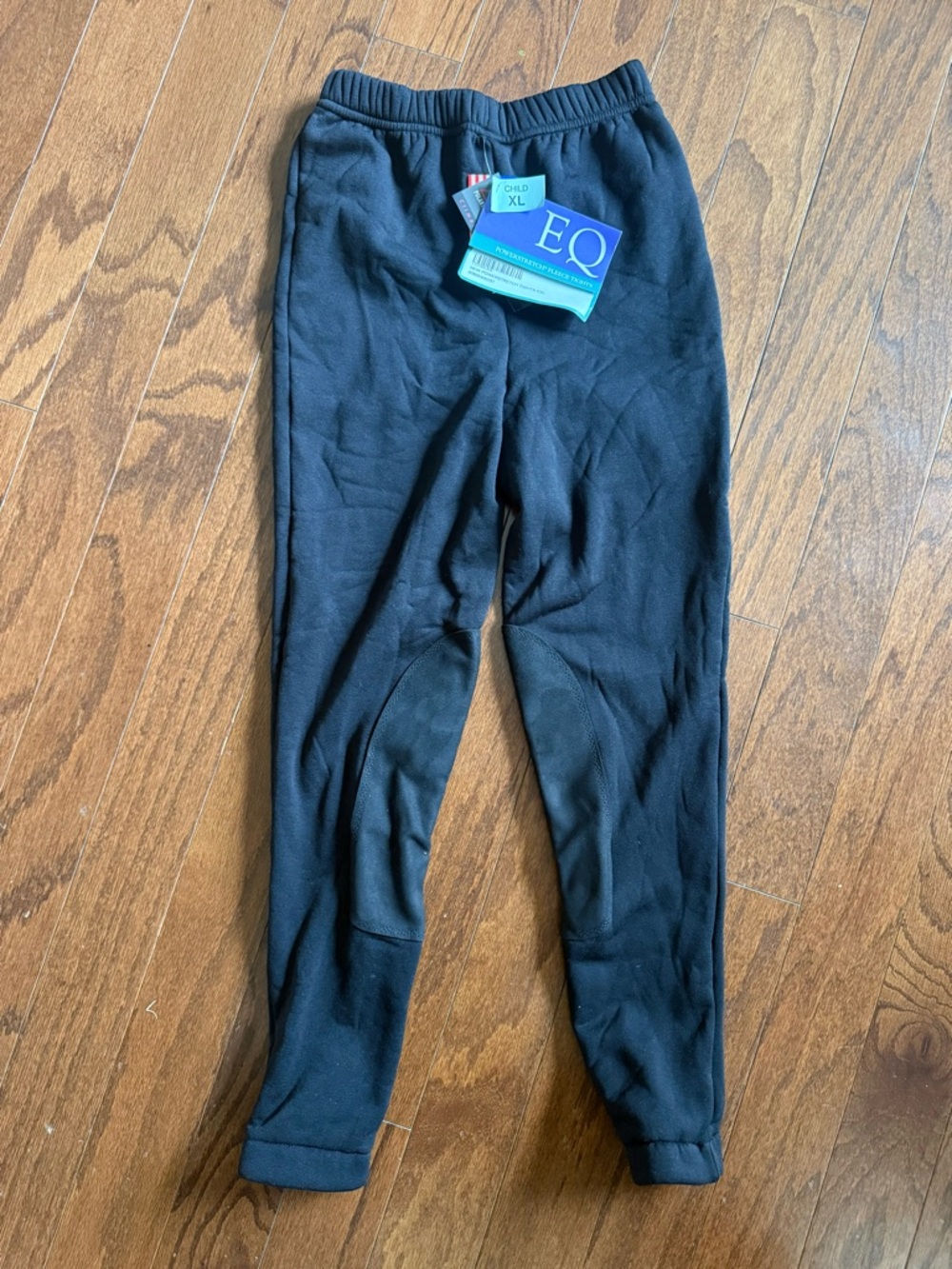 EQ Kids Black Fleece Joggers with Elastic Waist equestrian size XL Kids NWT